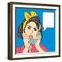 Woman Chatting on the Phone, Pop Art Illustration-Eva Andreea-Framed Art Print