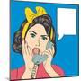 Woman Chatting on the Phone, Pop Art Illustration-Eva Andreea-Mounted Art Print