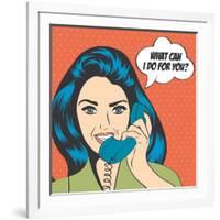 Woman Chatting on the Phone, Pop Art Illustration-Eva Andreea-Framed Art Print