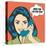 Woman Chatting on the Phone, Pop Art Illustration-Eva Andreea-Stretched Canvas