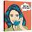 Woman Chatting on the Phone, Pop Art Illustration-Eva Andreea-Stretched Canvas