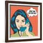 Woman Chatting on the Phone, Pop Art Illustration-Eva Andreea-Framed Art Print