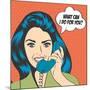 Woman Chatting on the Phone, Pop Art Illustration-Eva Andreea-Mounted Art Print