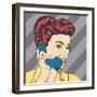 Woman Chatting on the Phone, Pop Art Illustration-Eva Andreea-Framed Art Print