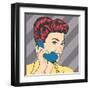 Woman Chatting on the Phone, Pop Art Illustration-Eva Andreea-Framed Art Print