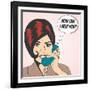 Woman Chatting on the Phone, Pop Art Illustration-Eva Andreea-Framed Art Print