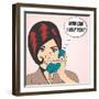 Woman Chatting on the Phone, Pop Art Illustration-Eva Andreea-Framed Art Print