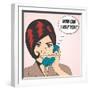 Woman Chatting on the Phone, Pop Art Illustration-Eva Andreea-Framed Art Print