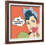 Woman Chatting on the Phone, Pop Art Illustration-Eva Andreea-Framed Art Print