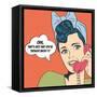 Woman Chatting on the Phone, Pop Art Illustration-Eva Andreea-Framed Stretched Canvas