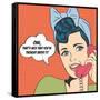 Woman Chatting on the Phone, Pop Art Illustration-Eva Andreea-Framed Stretched Canvas