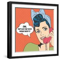 Woman Chatting on the Phone, Pop Art Illustration-Eva Andreea-Framed Art Print