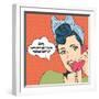 Woman Chatting on the Phone, Pop Art Illustration-Eva Andreea-Framed Art Print