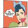 Woman Chatting on the Phone, Pop Art Illustration-Eva Andreea-Mounted Art Print