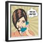 Woman Chatting on the Phone, Pop Art Illustration-Eva Andreea-Framed Art Print