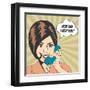 Woman Chatting on the Phone, Pop Art Illustration-Eva Andreea-Framed Art Print