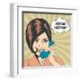 Woman Chatting on the Phone, Pop Art Illustration-Eva Andreea-Framed Art Print