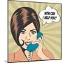 Woman Chatting on the Phone, Pop Art Illustration-Eva Andreea-Mounted Art Print