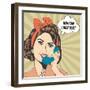 Woman Chatting on the Phone, Pop Art Illustration-Eva Andreea-Framed Art Print