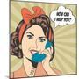 Woman Chatting on the Phone, Pop Art Illustration-Eva Andreea-Mounted Premium Giclee Print