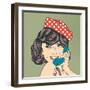 Woman Chatting on the Phone, Pop Art Illustration-Eva Andreea-Framed Art Print