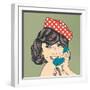 Woman Chatting on the Phone, Pop Art Illustration-Eva Andreea-Framed Art Print