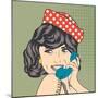 Woman Chatting on the Phone, Pop Art Illustration-Eva Andreea-Mounted Art Print