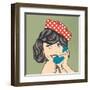 Woman Chatting on the Phone, Pop Art Illustration-Eva Andreea-Framed Art Print