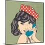 Woman Chatting on the Phone, Pop Art Illustration-Eva Andreea-Mounted Art Print