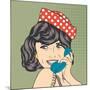 Woman Chatting on the Phone, Pop Art Illustration-Eva Andreea-Mounted Art Print