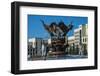 Woman Cleaning a Giant Bird Statue-Michael Runkel-Framed Photographic Print