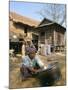 Woman Cleaning Pot Outside Her House, Near Siem Reap, Cambodia, Indochina, Southeast Asia-Jane Sweeney-Mounted Photographic Print