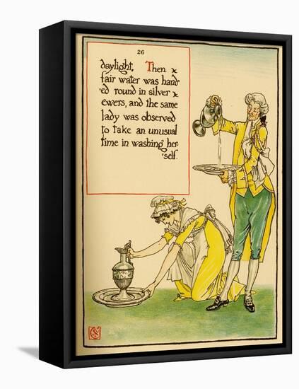 Woman Cleanses Herself With A Ewer Of Water-Walter Crane-Framed Stretched Canvas
