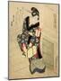 Woman Climbing the Stairs Holding a Lamp and a Box-Utagawa Sadakage-Mounted Giclee Print