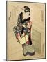 Woman Climbing the Stairs Holding a Lamp and a Box-Utagawa Sadakage-Mounted Giclee Print