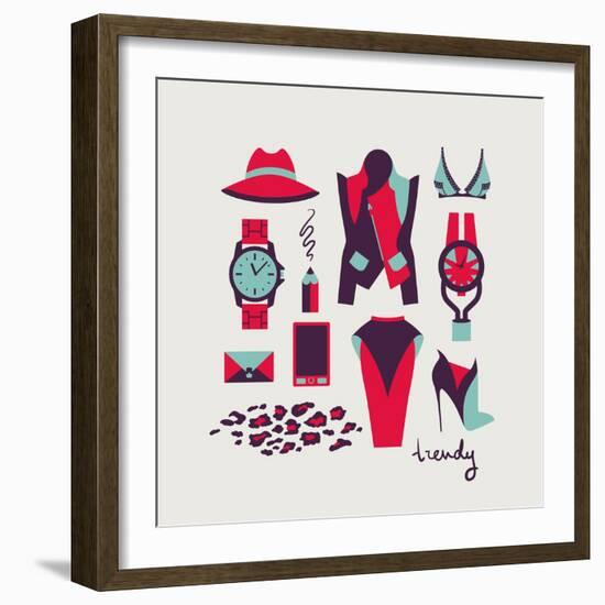 Woman Clothes And Accessories-yemelianova-Framed Art Print