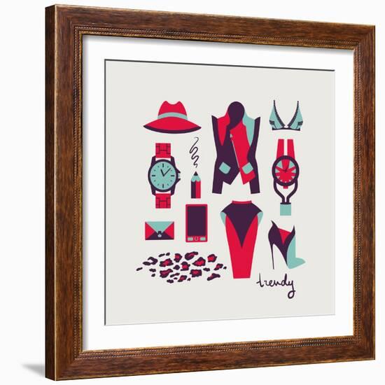 Woman Clothes And Accessories-yemelianova-Framed Art Print