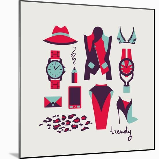 Woman Clothes And Accessories-yemelianova-Mounted Art Print