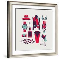 Woman Clothes And Accessories-yemelianova-Framed Art Print