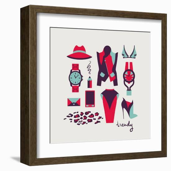 Woman Clothes And Accessories-yemelianova-Framed Art Print