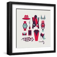 Woman Clothes And Accessories-yemelianova-Framed Art Print