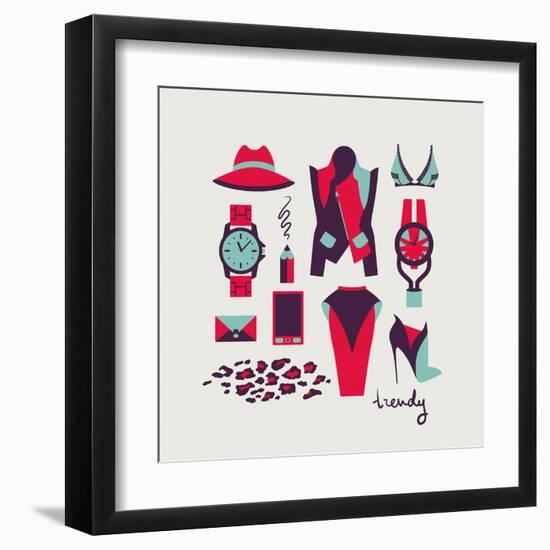 Woman Clothes And Accessories-yemelianova-Framed Art Print