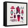 Woman Clothes And Accessories-yemelianova-Framed Stretched Canvas