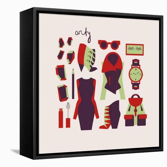 Woman Clothes And Accessories-yemelianova-Framed Stretched Canvas
