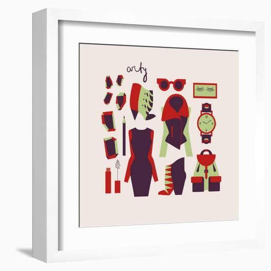 Woman Clothes And Accessories-yemelianova-Framed Art Print