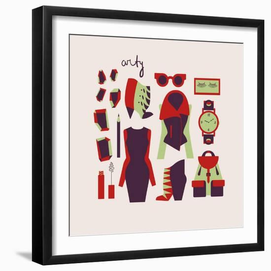 Woman Clothes And Accessories-yemelianova-Framed Art Print