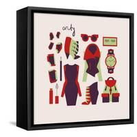 Woman Clothes And Accessories-yemelianova-Framed Stretched Canvas