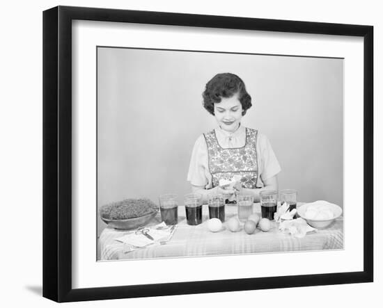 Woman Coloring Easter Eggs-Philip Gendreau-Framed Photographic Print