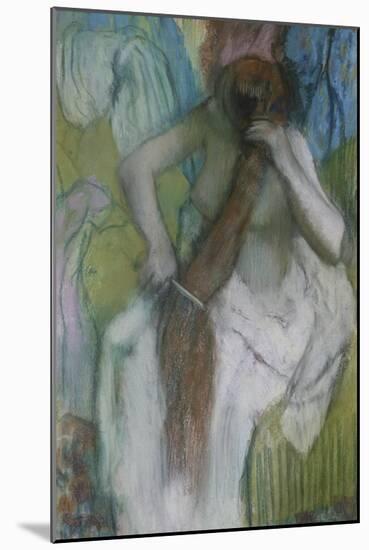 Woman Combing Her Hair, 1887-90-Edgar Degas-Mounted Giclee Print