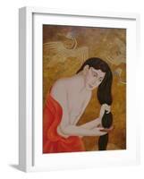 Woman Combing Her Hair, 1999-Patricia O'Brien-Framed Premium Giclee Print